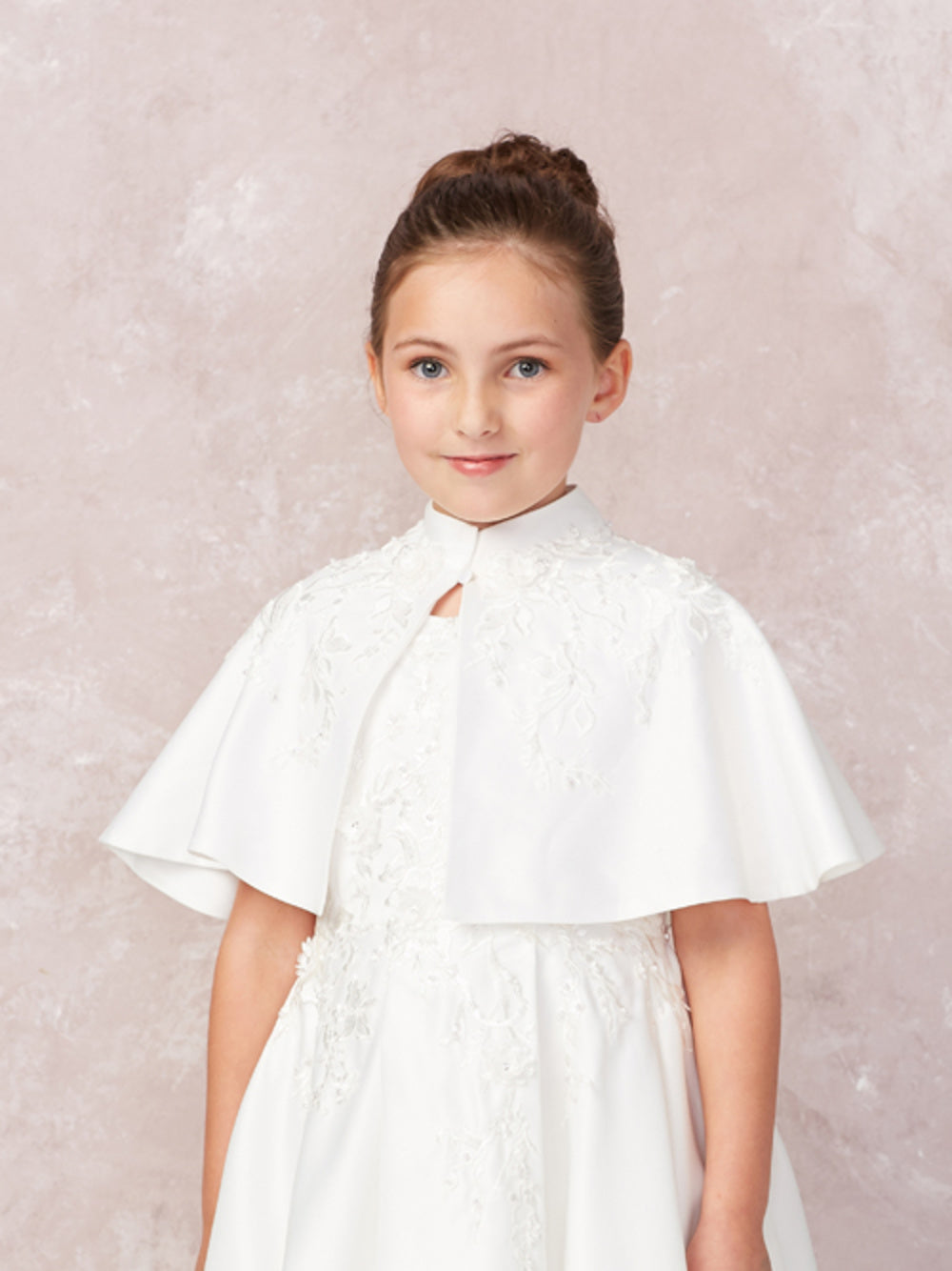 white cape dress Ivory white cape dress with gold feathers main image 0