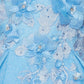 Off the Shoulder Floral Satin Quinceanera Dress by Cinderella Couture USA AS8020J-Blue