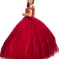 Off the Shoulder Glitter Lace Tulle Quinceanera Dresses by Cinderella Couture USA AS8028J_BURG