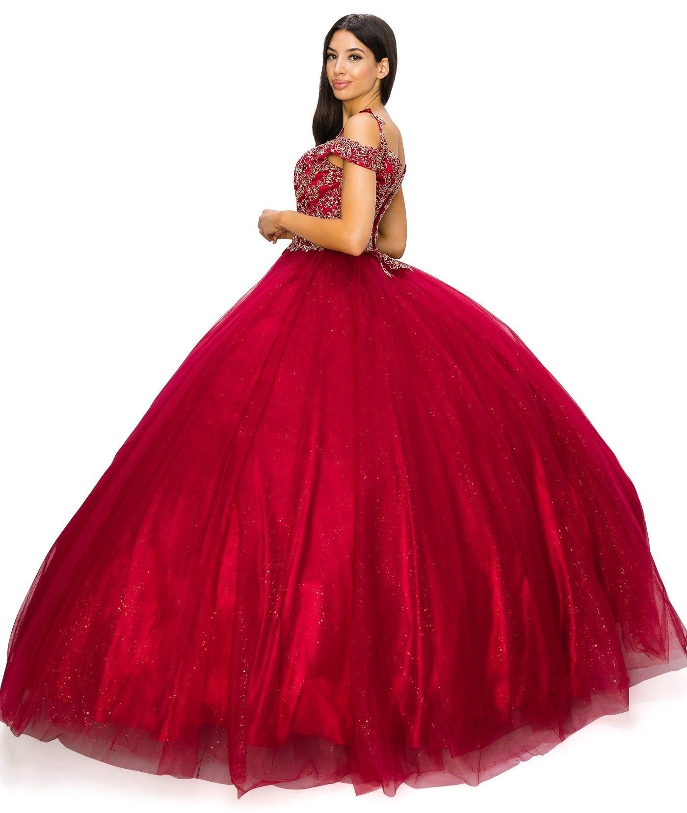 Abito Da Ballo Quinceanera Con Paillettes E Tulle - Scollo A Cuore, Senza Maniche, Con Treno - Foto 8
