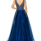 Navy Floral Glitter Tulle Dress by Cinderella Couture USA AS8029J-NAVY - Special Occasion/Curves