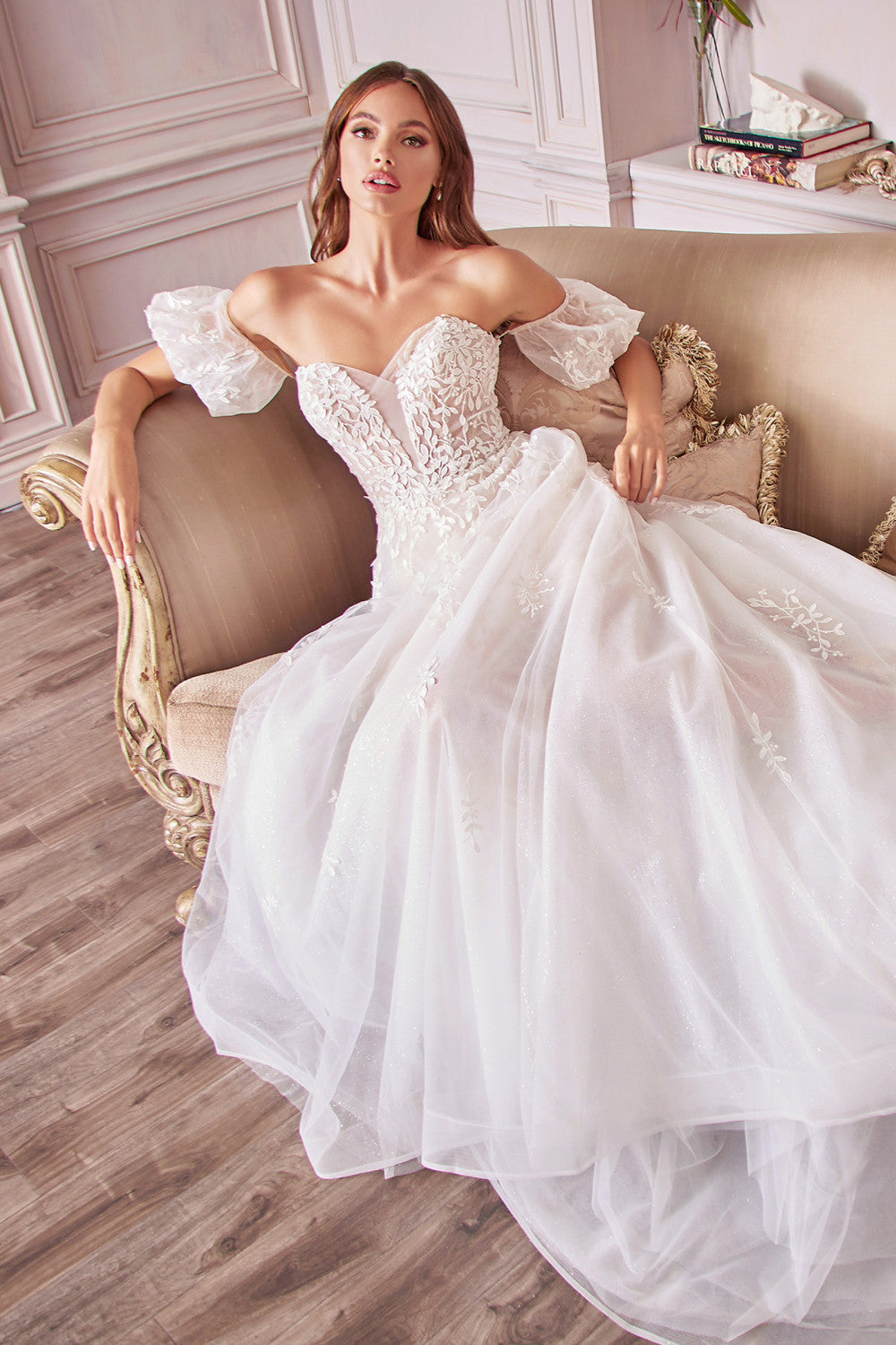 Andrea & Leo Couture - A1014c Sweetheart Bodice A-line Wedding Gown