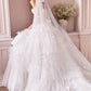 Strapless Corset Tulle Ruffle Bridal Gown by Andrea & Leo Couture A1017W