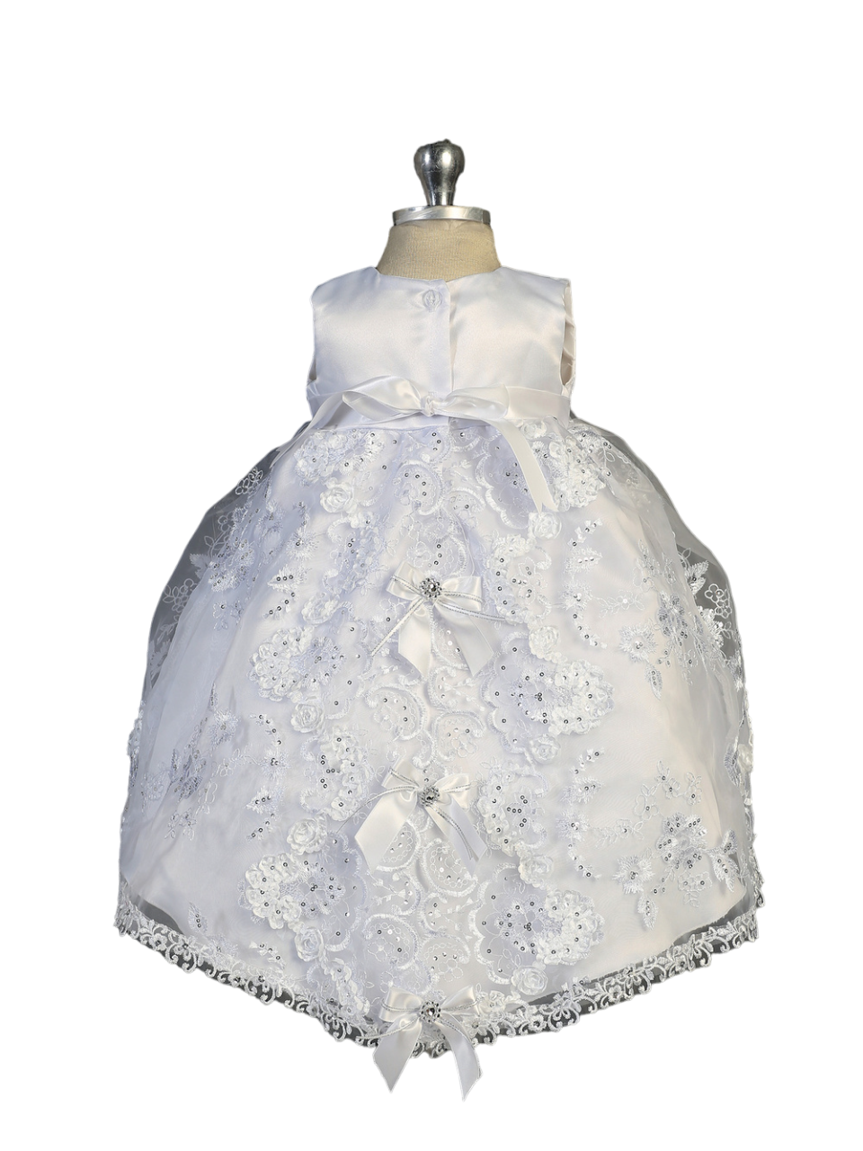 Flower Girl Lace Applique and Bows Dress by TIPTOP KIDS - AS2266