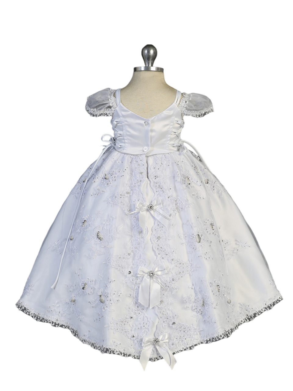 Flower Girl Lace Applique Organza Cape Dress by TIPTOP KIDS - AS2280