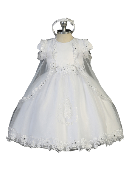 Flower Girl Baptism High Low Dress with Lace and Maria on Skirt by TIPTOP KIDS - AS2404