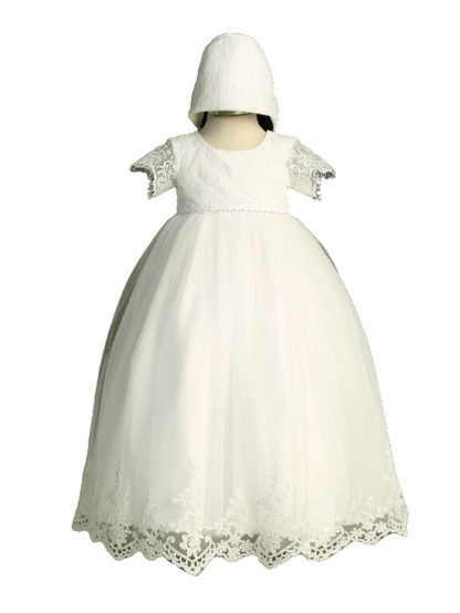 Flower Girl Lace Applique Beautiful Short Sleeve Dress by TIPTOP KIDS - AS2400