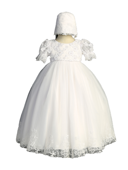 Flower Girl Puff Sleeve Lace Bodice Dress by TIPTOP KIDS - AS2403