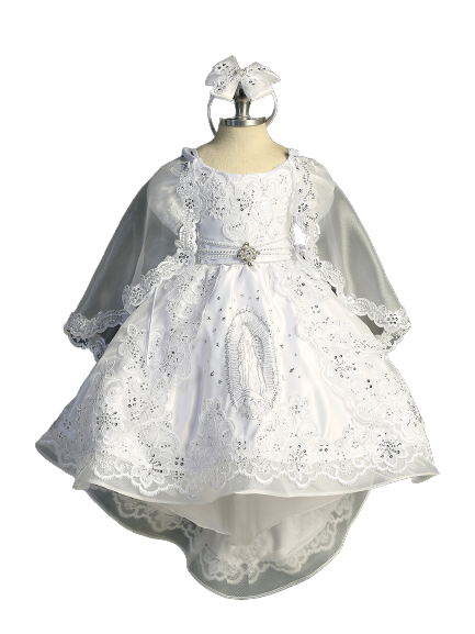 Flower Girl Baptism High Low Dress with Lace and Maria on Skirt by TIPTOP KIDS - AS2404