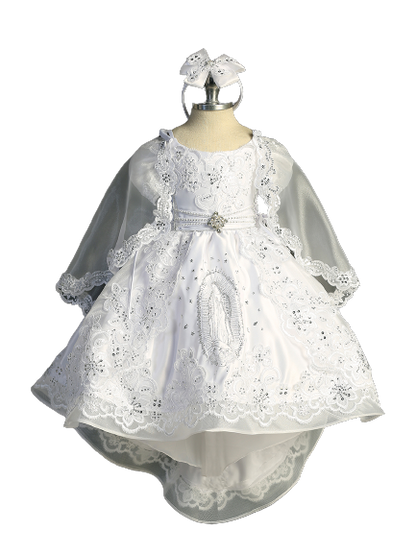 Flower Girl Baptism High Low Dress with Lace and Maria on Skirt by TIPTOP KIDS - AS2404