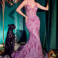 Amethyst Embellishment Print Mermaid Gown CC2189 - Women Evening Formal Gown - Special Occasion