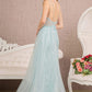 Baby Blue_1 Illusion Sweetheart Mermaid Slit Dress GL3119 - Women Formal Dress - Special Occasion-Curves