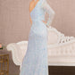 Baby Blue_1 Mesh Long Sleeve Mermaid Women Formal Dress - GL3128 - Special Occasion-Curves