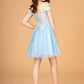 Baby Blue_1 Off Shoulder Sweetheart Neckline Babydoll Short Dress GS3096 - Women Formal Dress - Special Occasion-Curves