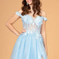 Baby Blue_2 Off Shoulder Sweetheart Neckline Babydoll Short Dress GS3096 - Women Formal Dress - Special Occasion-Curves