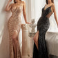 Black-Gold Fitted Sequins Mermaid Gown CH127 - Women Evening Formal Gown - Special Occasion