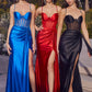 Black-Red-Royal Sweetheart Satin Corset Gown CD285 - Women Evening Formal Gown - Special Occasion