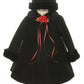 Black Baby Fleece Cape Coat Dress-AS166