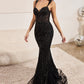 Black Embellished Fitted Mermaid Gown CD990 - Women Evening Formal Gown - Special Occasion