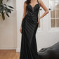 Black Fitted Soft Satin Slit Gown CDS417 - Women Evening Formal Gown - Special Occasion