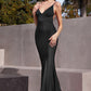 Black Glitter Satin Sexy Sheath Gown BD4001 - Women Evening Formal Gown - Special Occasion
