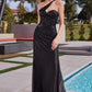 Black Lace One Shoulder Gown CDS428 - Women Evening Formal Gown - Special Occasion