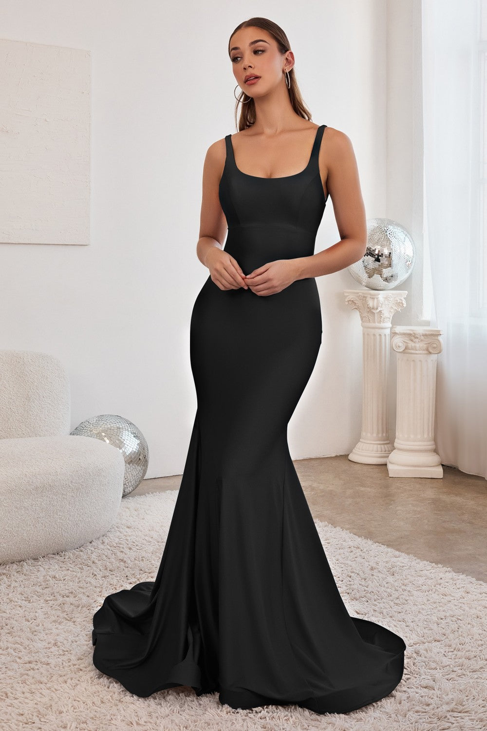 Black Long Stretch Mermaid Gown CD2219 - Women Evening Formal Gown - Special Occasion