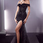 Black Off The Shoulder Sequin Gown CD0203 - Women Evening Formal Gown - Special Occasion-Curves