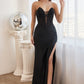 Black Strapless with Hot Stones Corset Gown CDS419 - Women Evening Formal Gown - Special Occasion