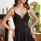 Black_1 A-Line Beaded Tulle Gown CD994 - Women Evening Formal Gown - Special Occasion