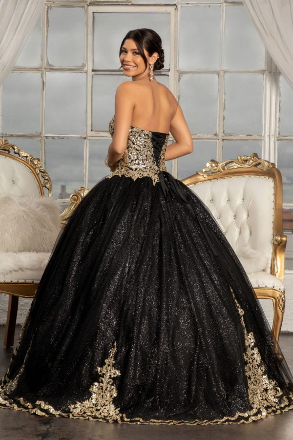 Elizabeth K GL3022 Ball Gown Formal Dress Shops Black / M