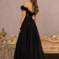Black_1 Embroidery Sheer Front A-line Dress GL3138 - Women Formal Dress - Special Occasion-Curves
