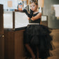 Black_1 Girl Dress with Ruffled Tulle High-Low Dress - AS5658