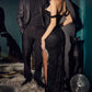 Black_1 Sequin Sweetheart Neck Gown CD284 - Women Evening Formal Gown - Special Occasion-Curves