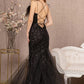 Black_1 Sequin Sweetheart Trumpet Dress GL3117 - Women Formal Dress - Special Occasion-Curves