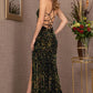 Black_1 Velvet Cut-out Mermaid Slit Women Formal Dress - GL3150 - Special Occasion-Curves
