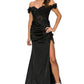 Black_2 Floral Off The Shoulder Gown AS8050J - Special Occasion-Curves