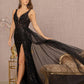 Black_2 Illusion Sweetheart Mermaid Slit Dress GL3119 - Women Formal Dress - Special Occasion-Curves