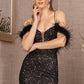 Black_2 Sheer Bodice Glitter Trumpet Dress GL3130 - Women Formal Dress - Special Occasion-Curves