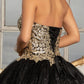 Black_3 Elizabeth K - GL3022 - Embellished Strapless Glitter Quinceanera Dress