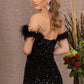 Black_3 Sequin Cut-away Shoulder Mermaid Slit Women Formal Dress - GL3149 - Special Occasion-Curves