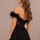 Black_4 Embroidery Sheer Front A-line Dress GL3138 - Women Formal Dress - Special Occasion-Curves