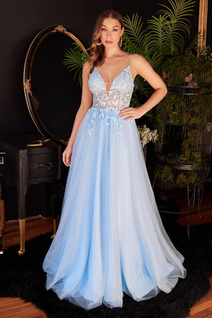 Blue A-Line Layered Tulle Gown CD2214 - Women Evening Formal Gown - Special Occasion