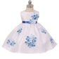 Blue Baby Shantung Flower Party Dress-AS219F