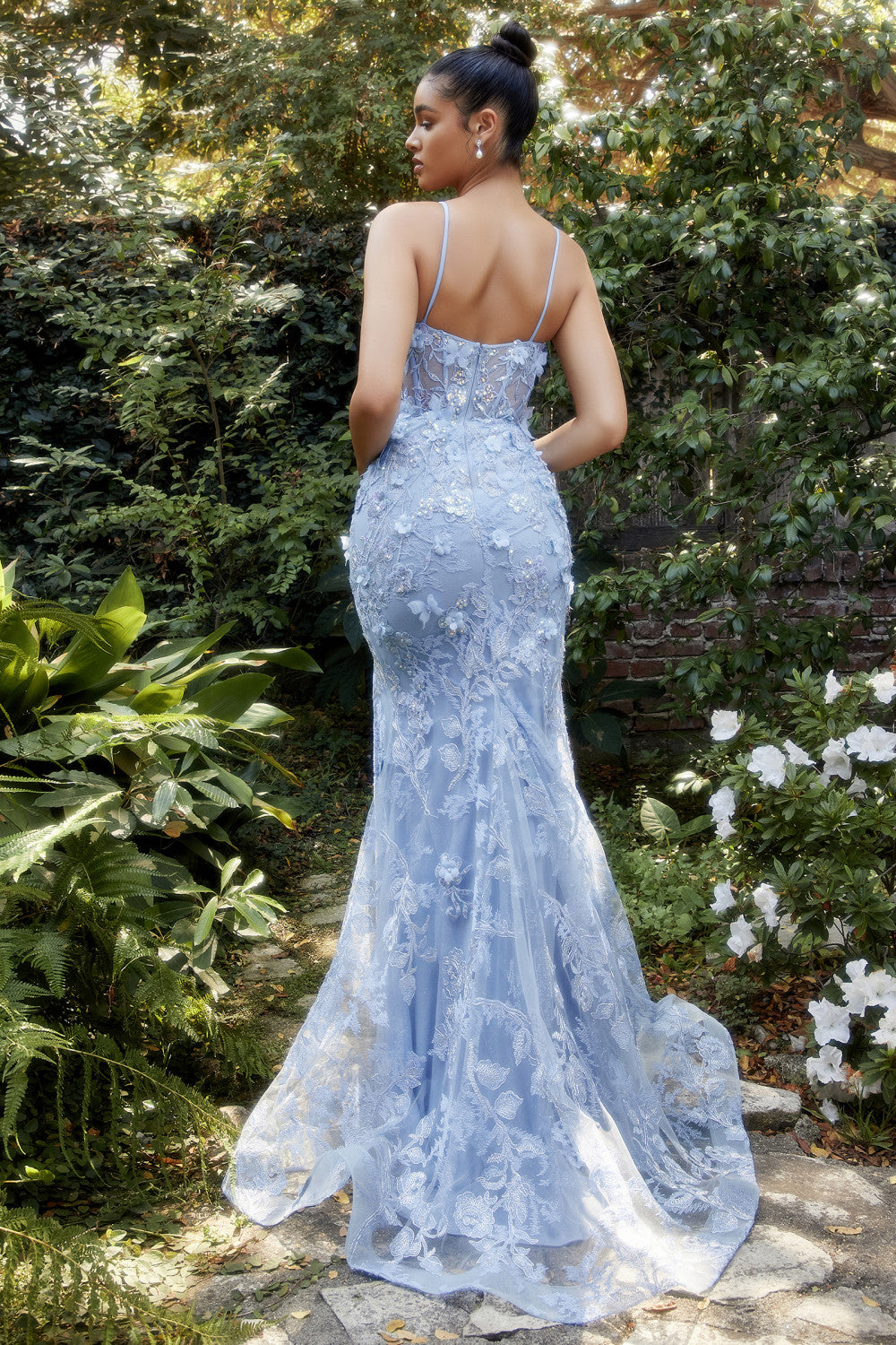 Blue_1 Butterfly Corset Mermaid Gown A1213 - Special Occasion