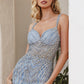 Blue_1 Embellished Fitted Mermaid Gown CD990 - Women Evening Formal Gown - Special Occasion