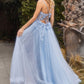 Blue_1 Floral Applique A-Line Gown A1142 Penelope Gown - Special Occasion