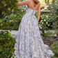 Blue_1 Floral Organza A-line Gown A1132 Penelope Gown - Special Occasion