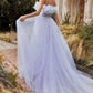 Blue_1 Gathered A-Line Tulle Ballgown A1199 - Special Occasion