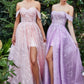 Blush-Lavender_2 Lace Off the Shoulder A-line with Short Skirt Gown Andrea & Leo Couture - A1207